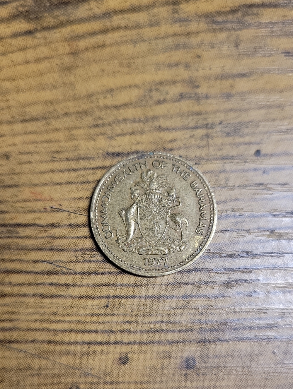 Vintage 1977 Bahamas 1 Cent Starfish Coin